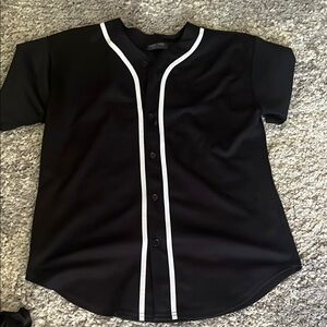 Black Baseball Jersey with White Trim